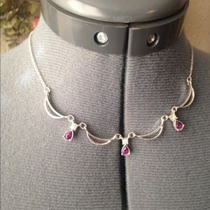 Jewelry - Silver Crescent and Teardrop Necklace Jewelry - Silver Crescent and Teardrop Necklace
